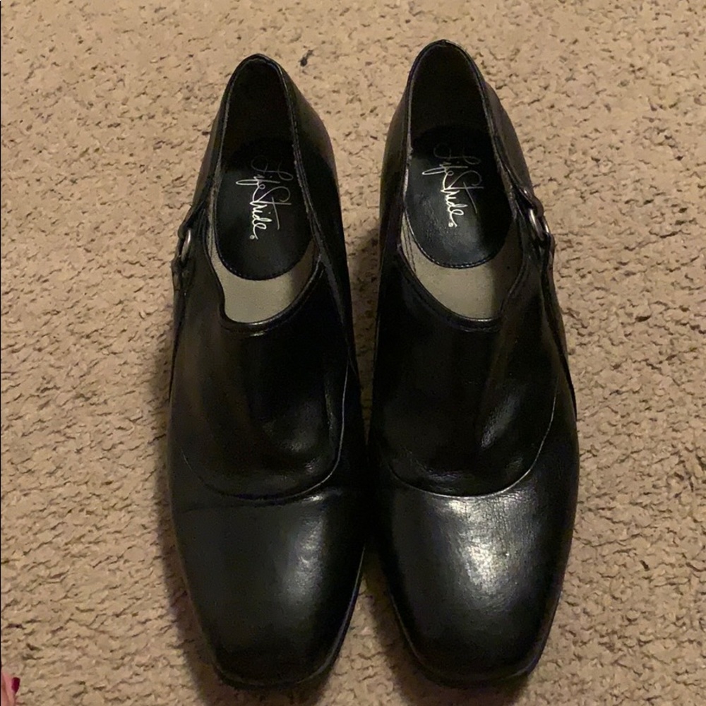 Black slip on shoes